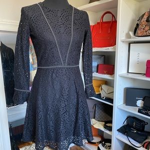 Mango Brand Black studded lace dress